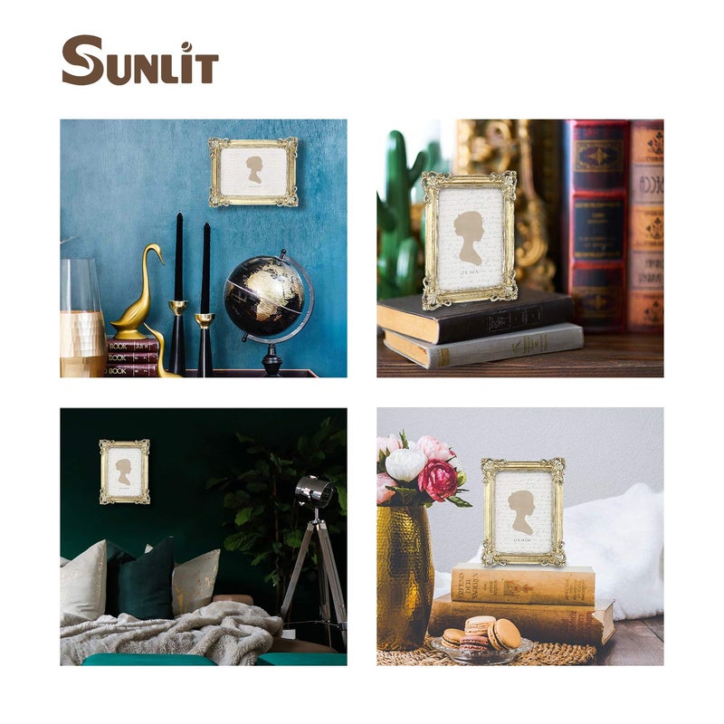 Sunlit Vintage Picture Frame 5x7 Inch, Luxury Antique Photo Frames with Glass Front, Photo Display, Tabletop Wall Hanging, Gift Ideas - Image 4